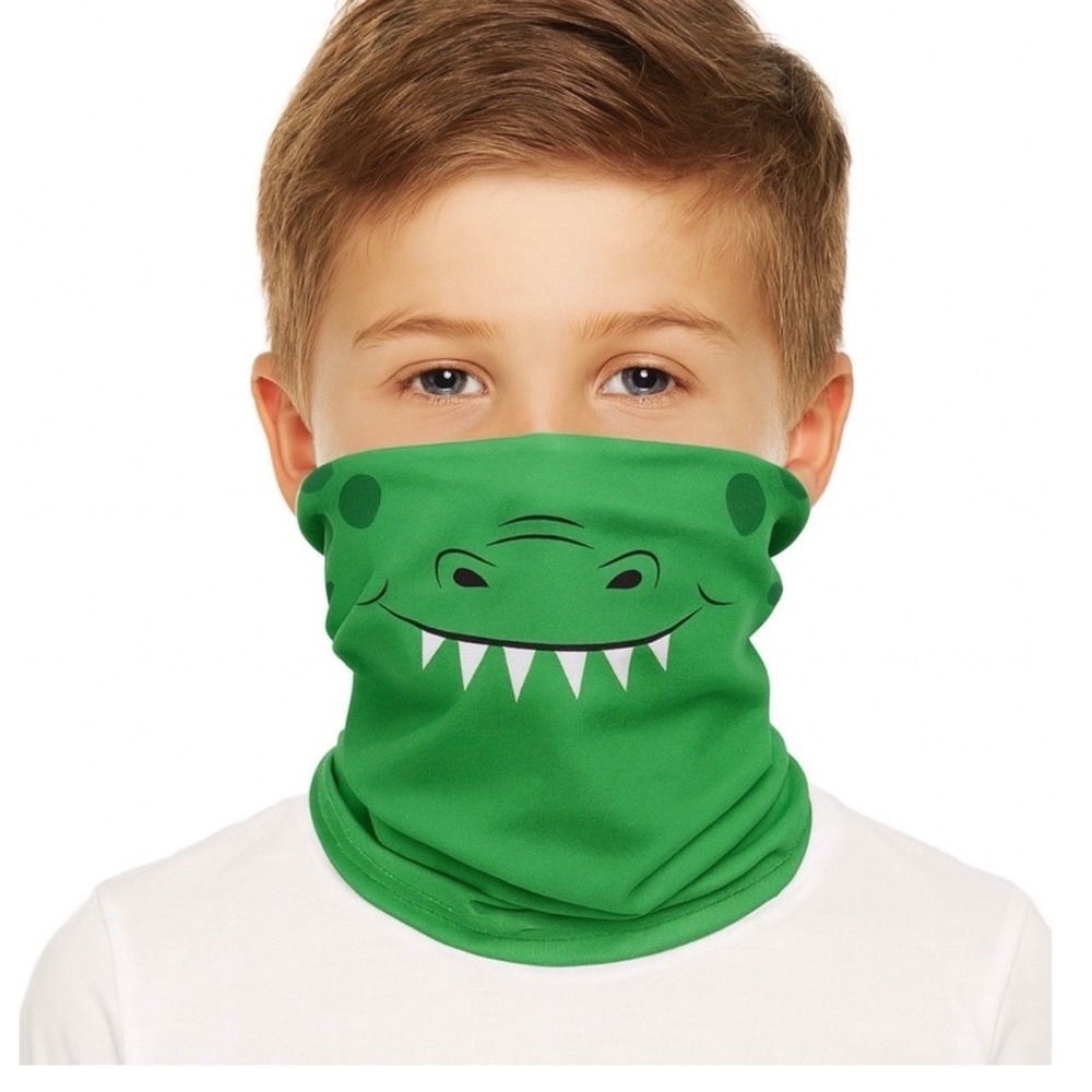 Legacy Kids Halloween Green Monster Neck Gaiter Scary Teeth Face Cover One Size